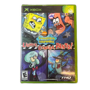 SpongeBob SquarePants Lights Camera Pants Microsoft Xbox 2005 Game, Box, Manual